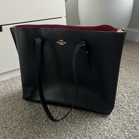COACH Mollie Tote
Black/true red
Authentic. - Picture 3 of 5